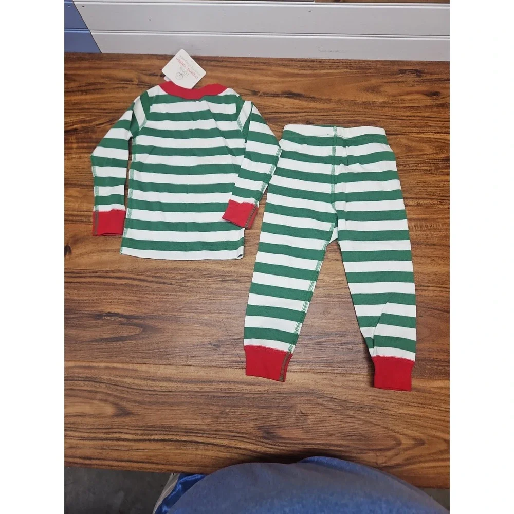 New Hannah Andersson Christmas Striped Pajama 2 Piece 18-24 Month 80cm NWT